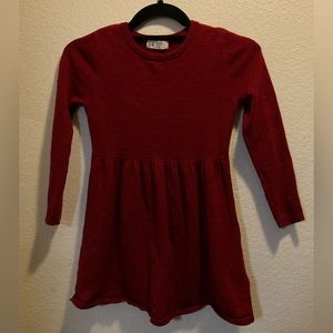 H&M girls knitted dress long sleeve size S/P Red
